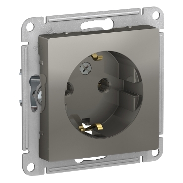 ATLASDESIGN РОЗЕТКА с заземлением, 16А, механизм, СТАЛЬ 