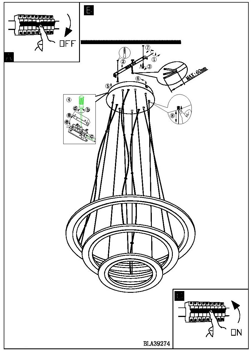 Картинка Подвесной светодиодный светильник Eglo Penaforte 39274