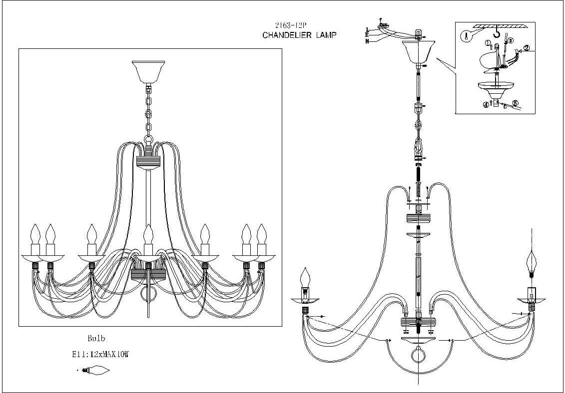 Картинка Подвесная люстра F-Promo Chateau 2163-12P
