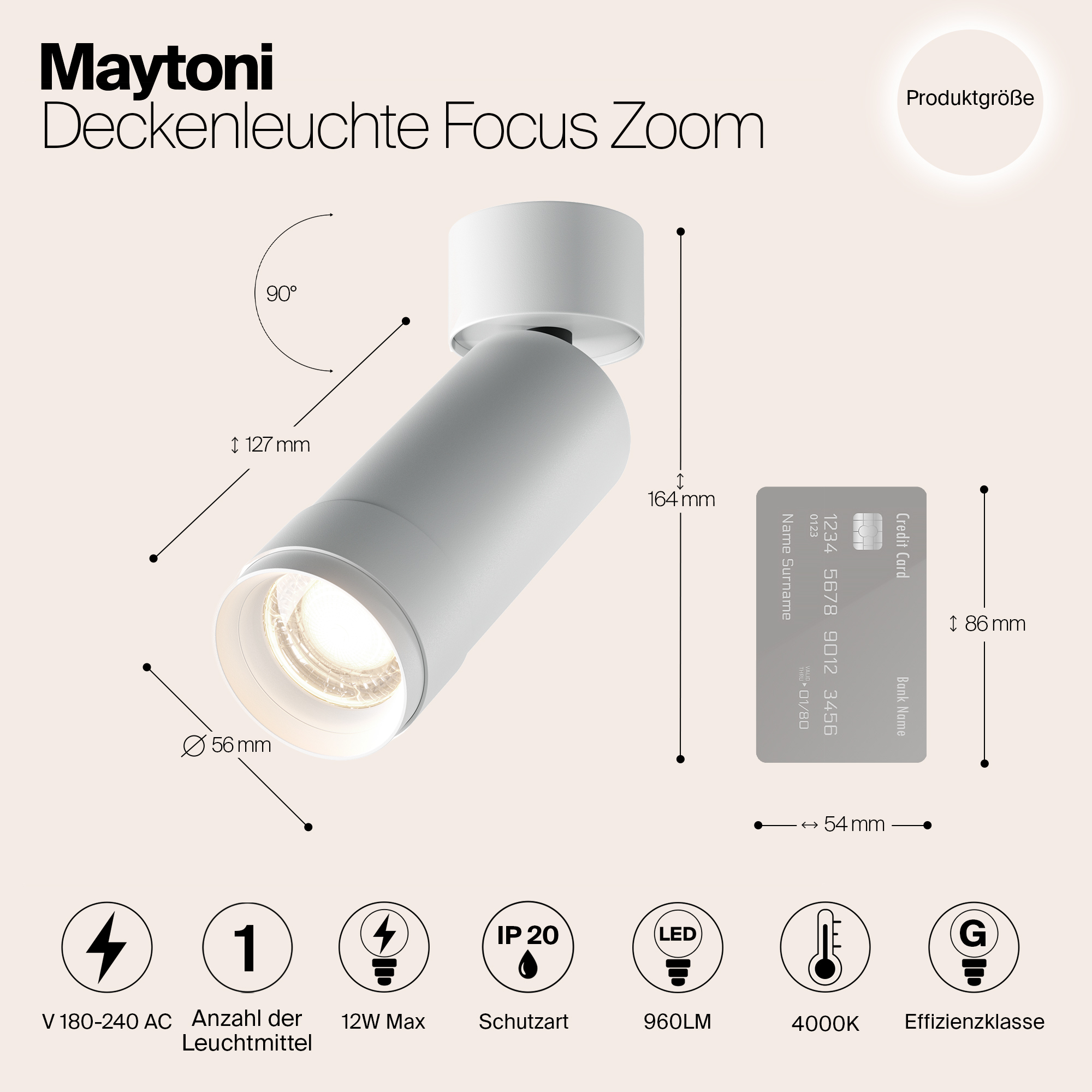 Картинка Потолочный светильник Technical C055CL-L12W4K-Z-W