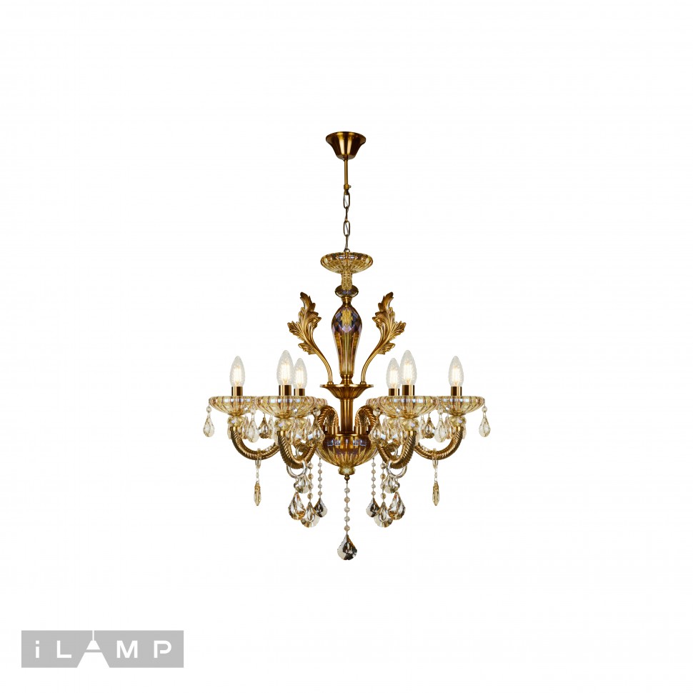 подвесная люстра ilamp asia 81069-6 бронзовая, доставка по Казахстану 