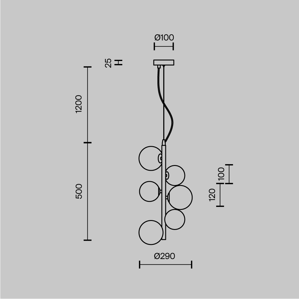 Картинка Подвесной светильник Maytoni MOD545PL-06G