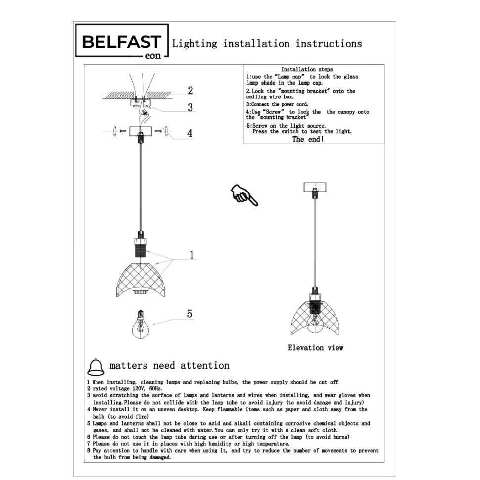 Картинка Подвесной светильник Belfast Clifton D33331-1 GL GR