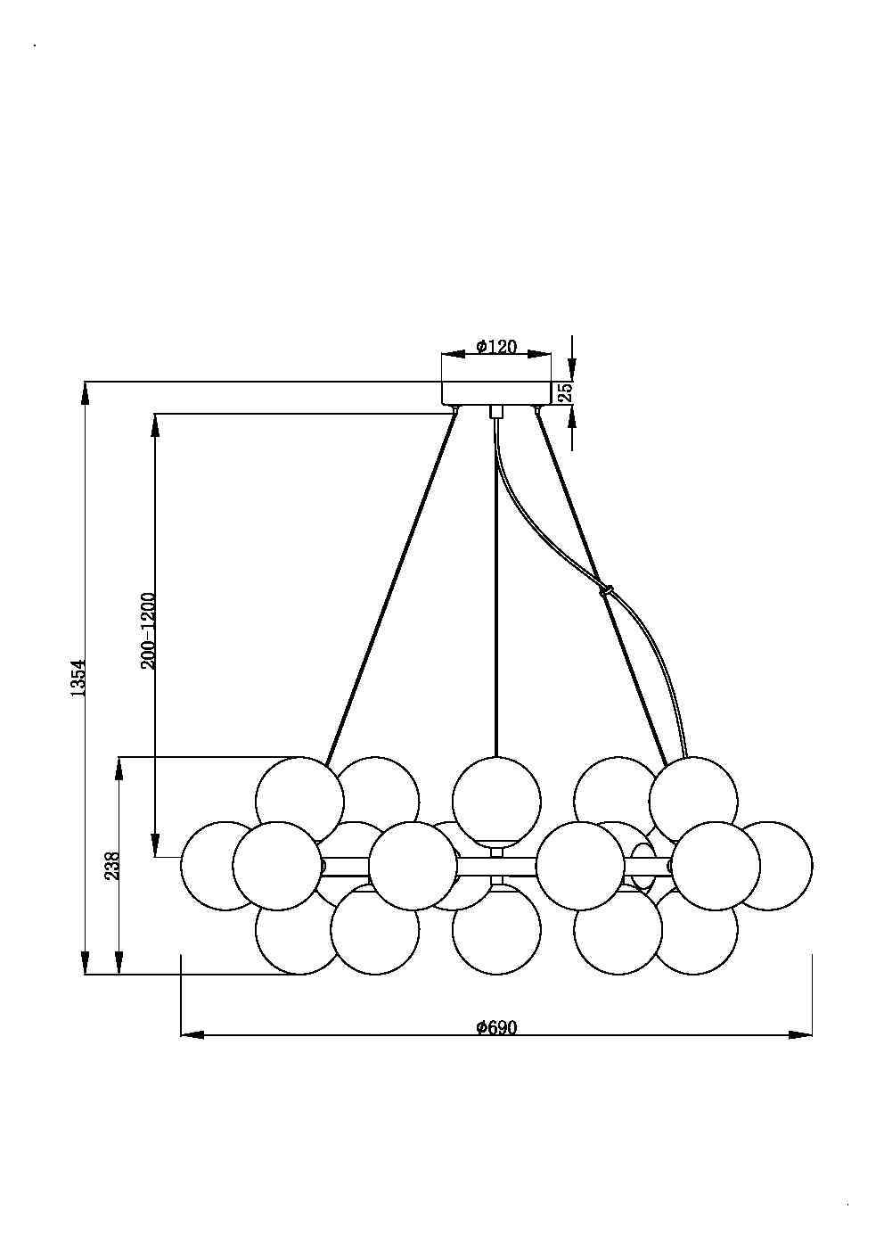 Картинка Подвесной светильник Maytoni MOD545PL-25BS