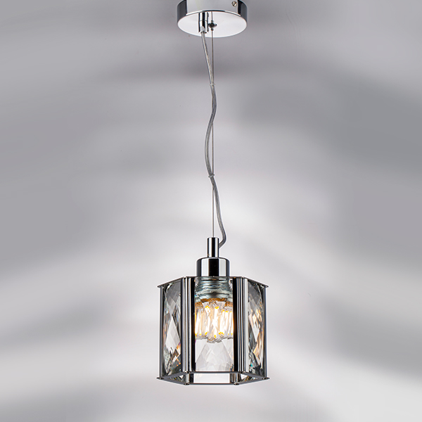 Картинка 722014 Люстра LIMPIO 1х40W E27 ХРОМ/ПРОЗРАЧНЫЙ