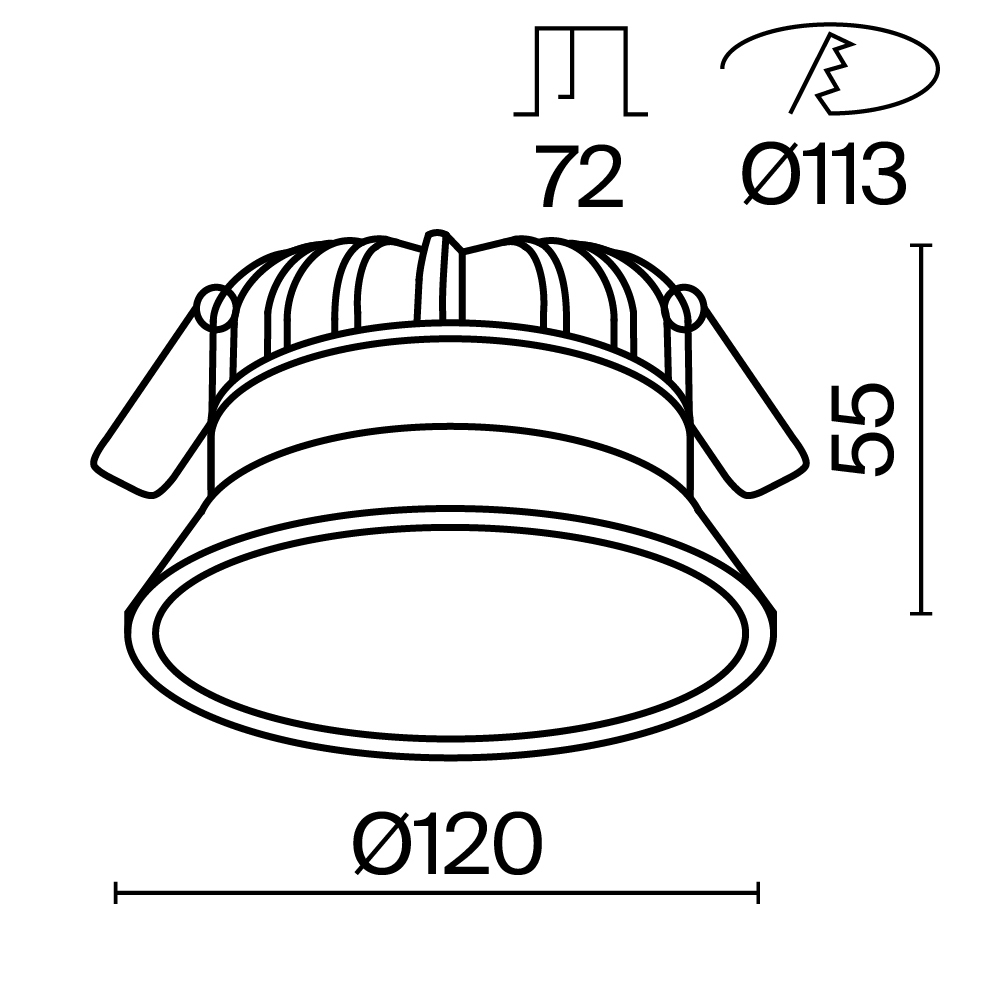 Картинка Встраиваемый светильник Technical DL055-12W3-4-6K-W