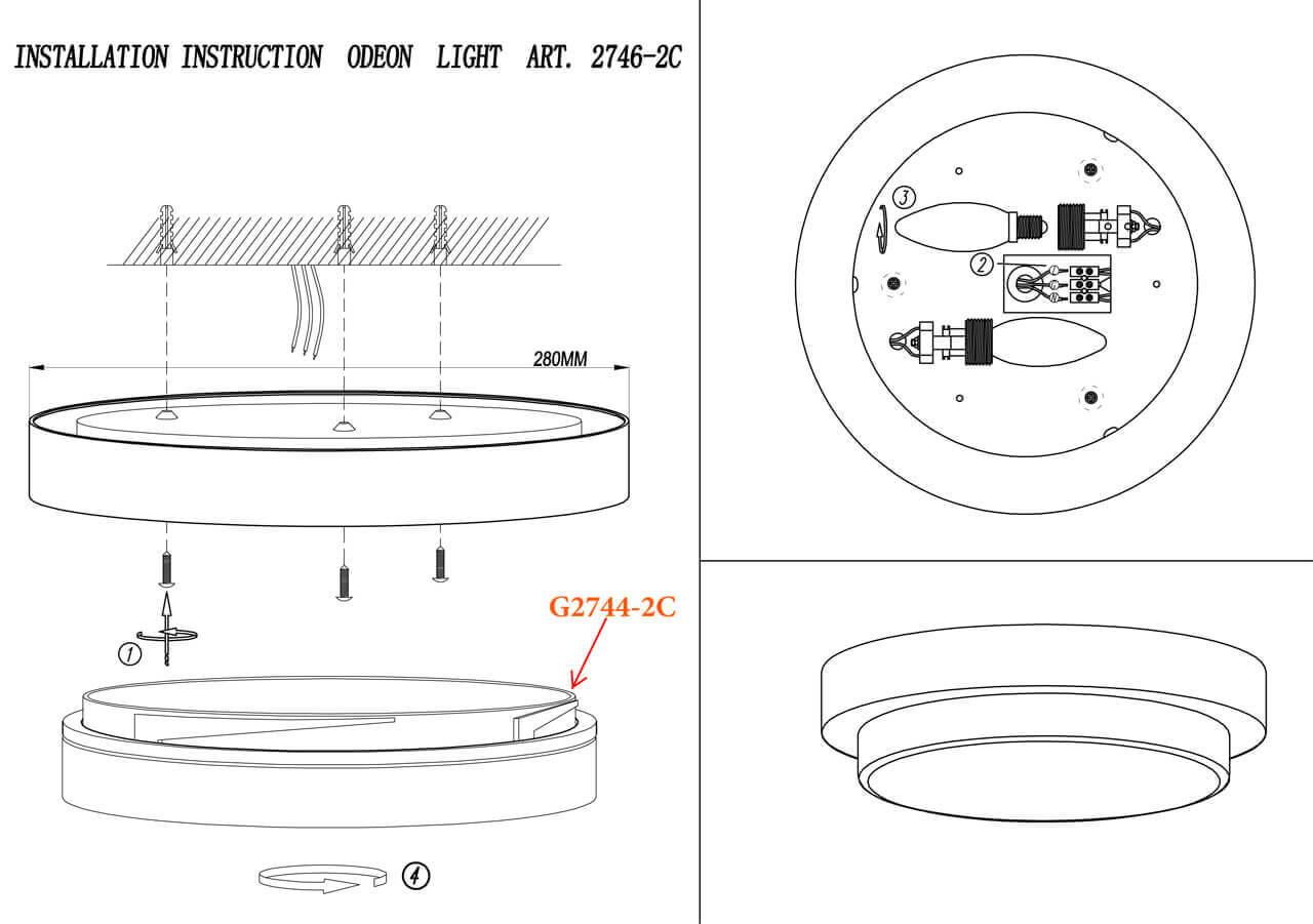 Картинка Настенный светильник Odeon Light Drops Holger 2746/2C
