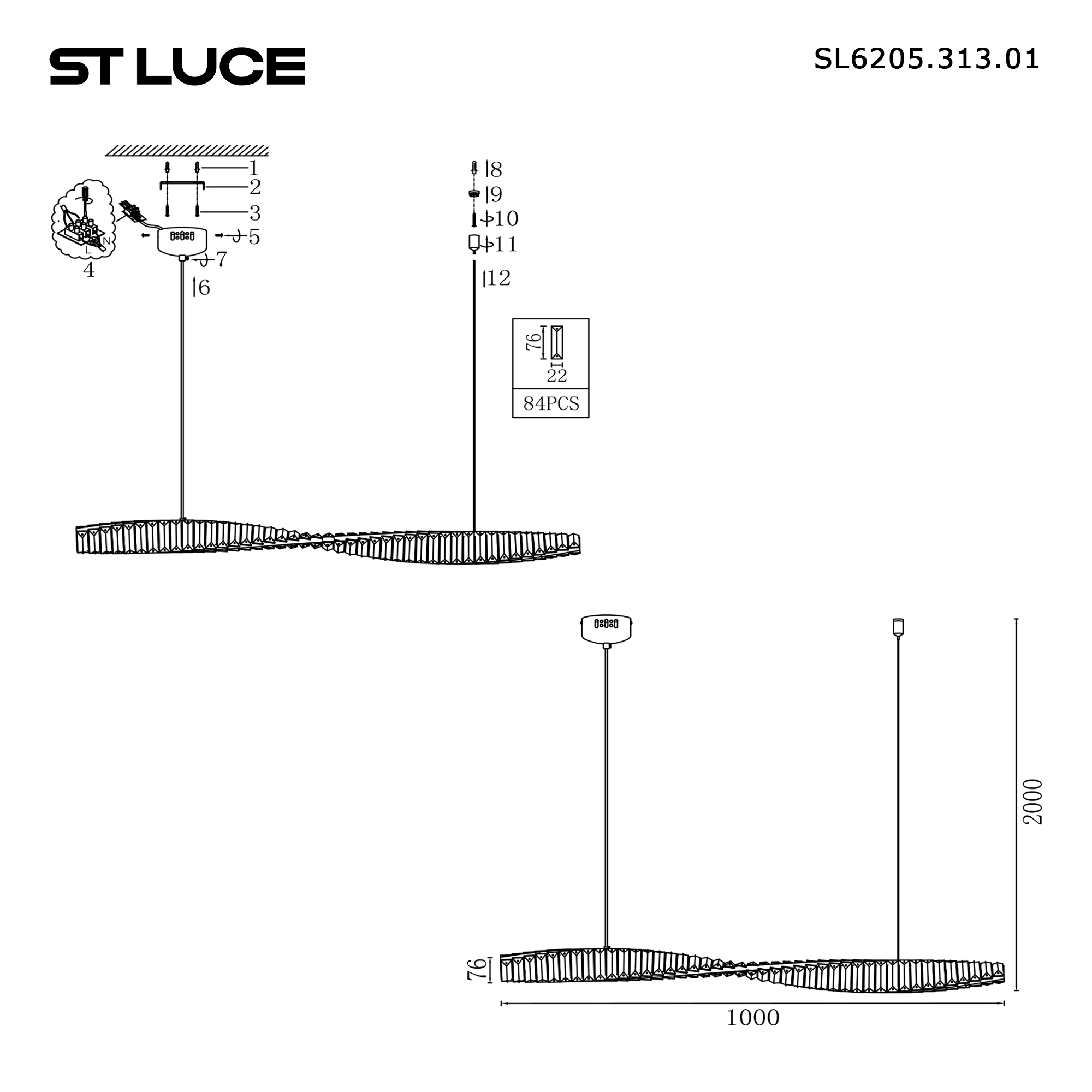 Картинка SL6205.313.01 Светильник подвесной ST-Luce 