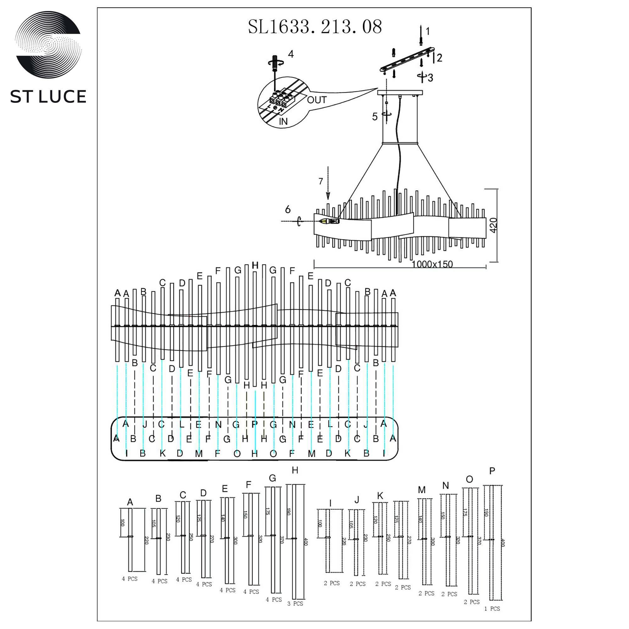 Картинка SL1633.213.08 Светильник подвесной  ST-Luce 