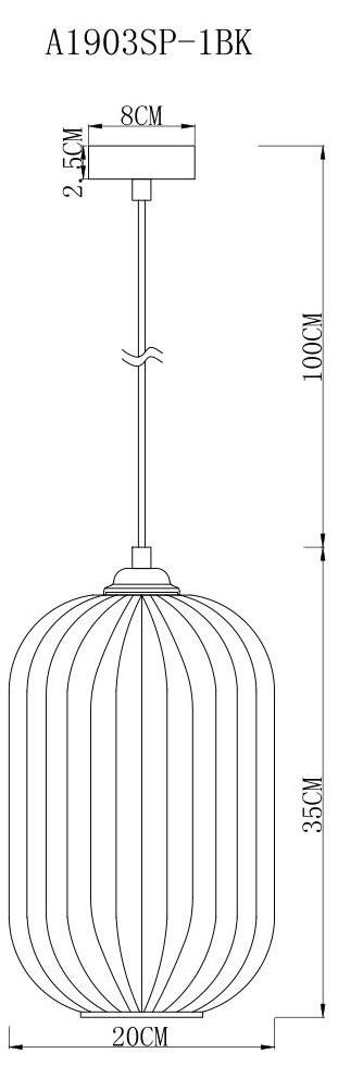 Картинка Подвесной светильник Arte Lamp Arwen A1903SP-1BK