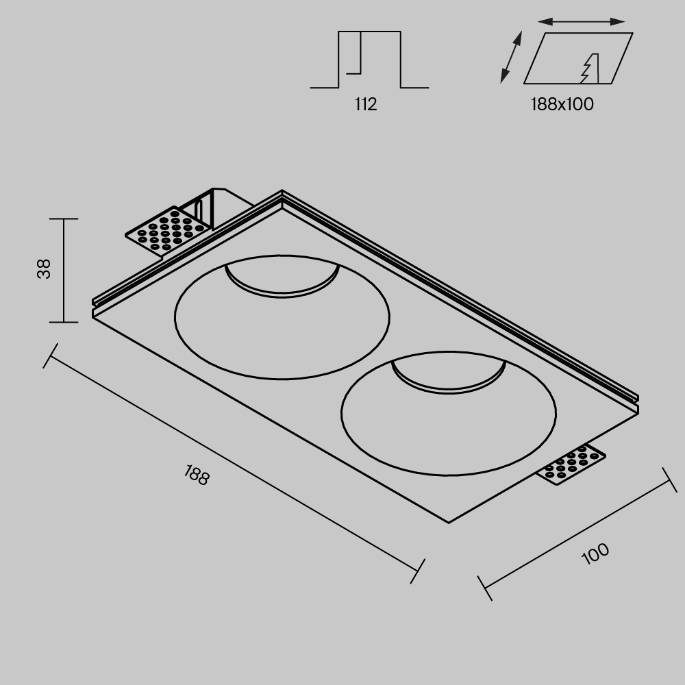 Картинка Встраиваемый светильник Technical DL129-GU10-02-W Gyps Modern