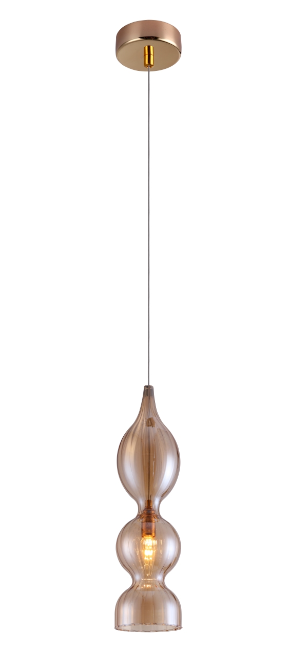 Картинка Светильник подвесной Crystal Lux IRIS SP1 B AMBER Crystal Lux 2073/201