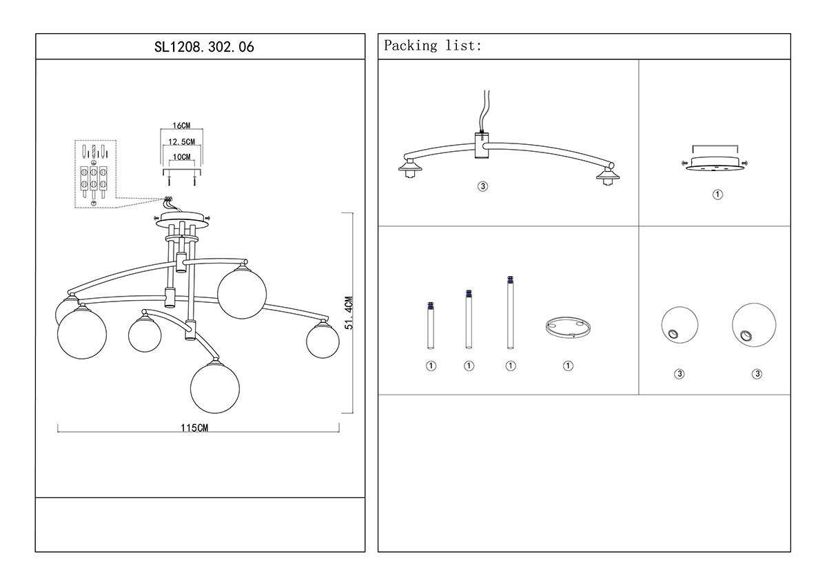 Картинка Потолочная люстра ST Luce Sembrare SL1208.302.06