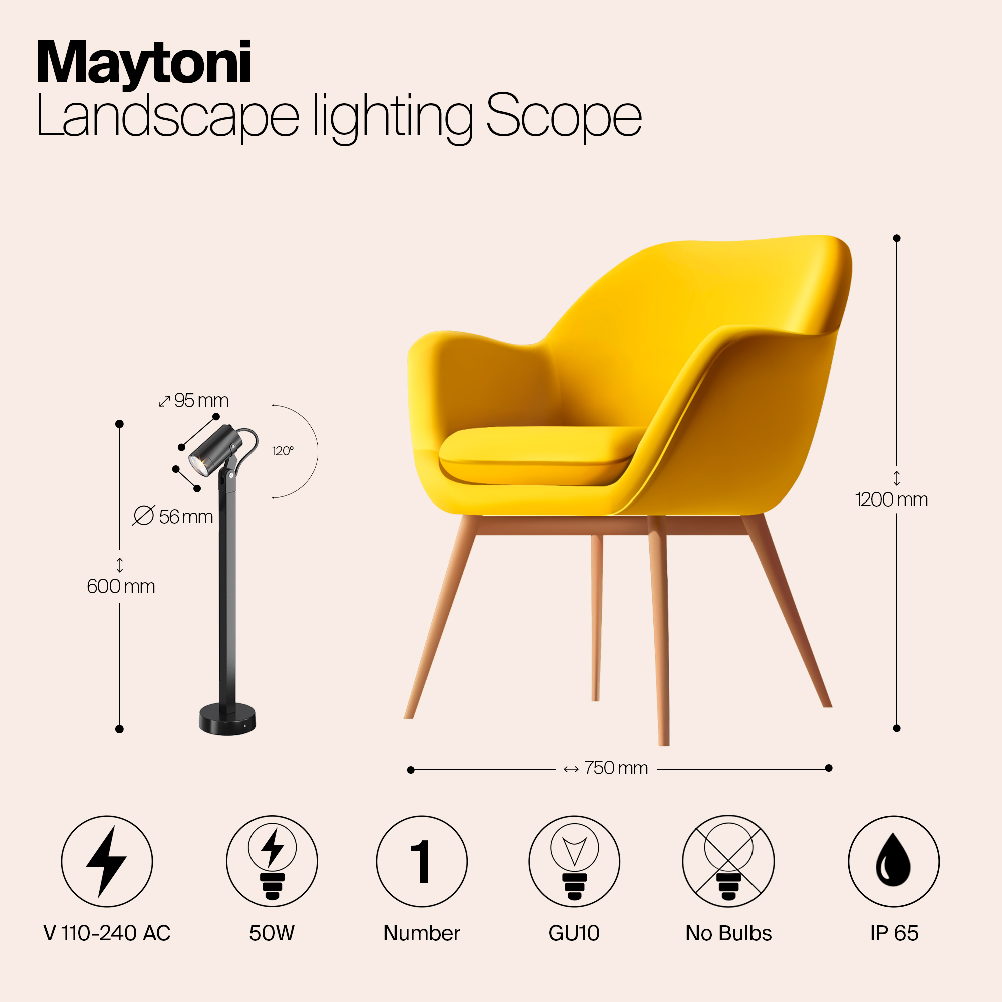 Картинка Ландшафтный светильник Outdoor O025FL-01B1