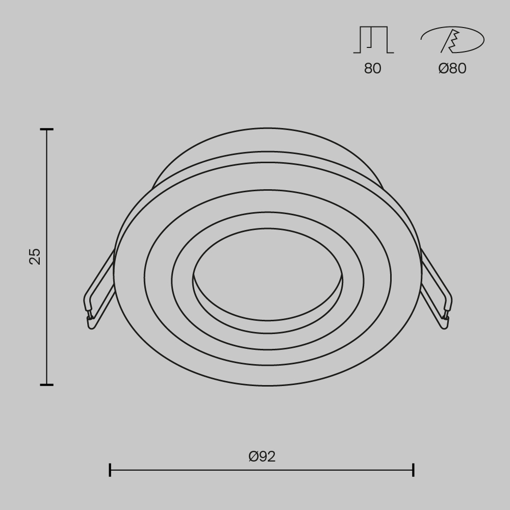 Картинка Встраиваемый светильник Maytoni Atom DL023-2-01B