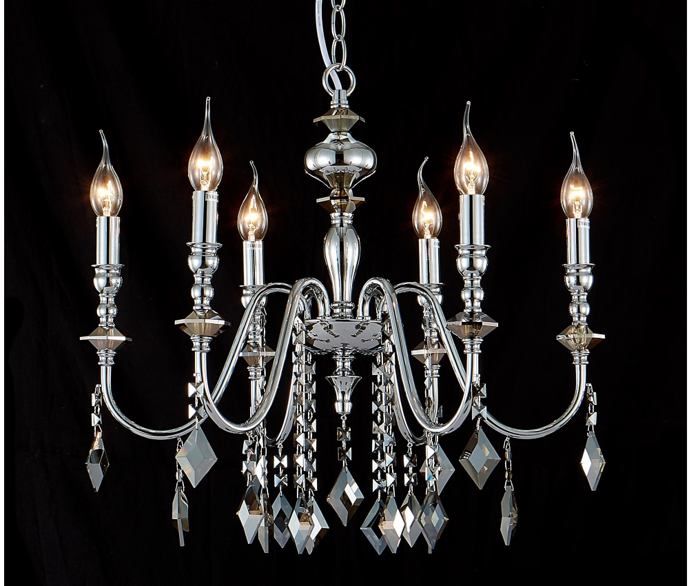 Картинка Люстра Crystal Lux MERCEDES SP6 CHROME/SMOKE Crystal Lux 0950/306