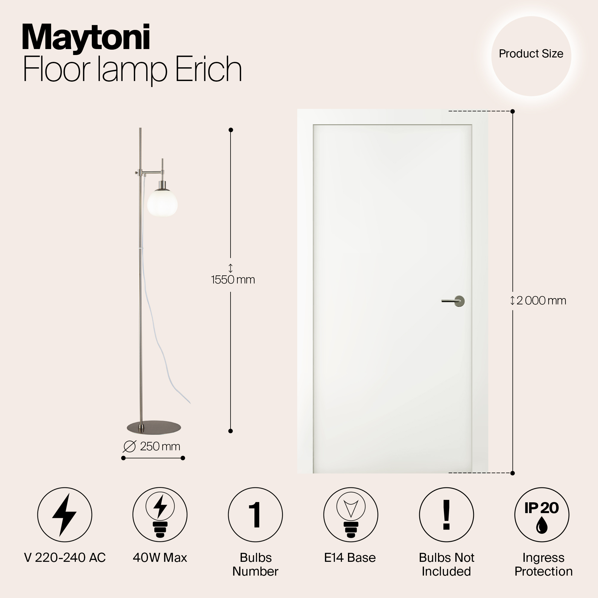 Картинка Торшер Maytoni Erich MOD221-FL-01-N