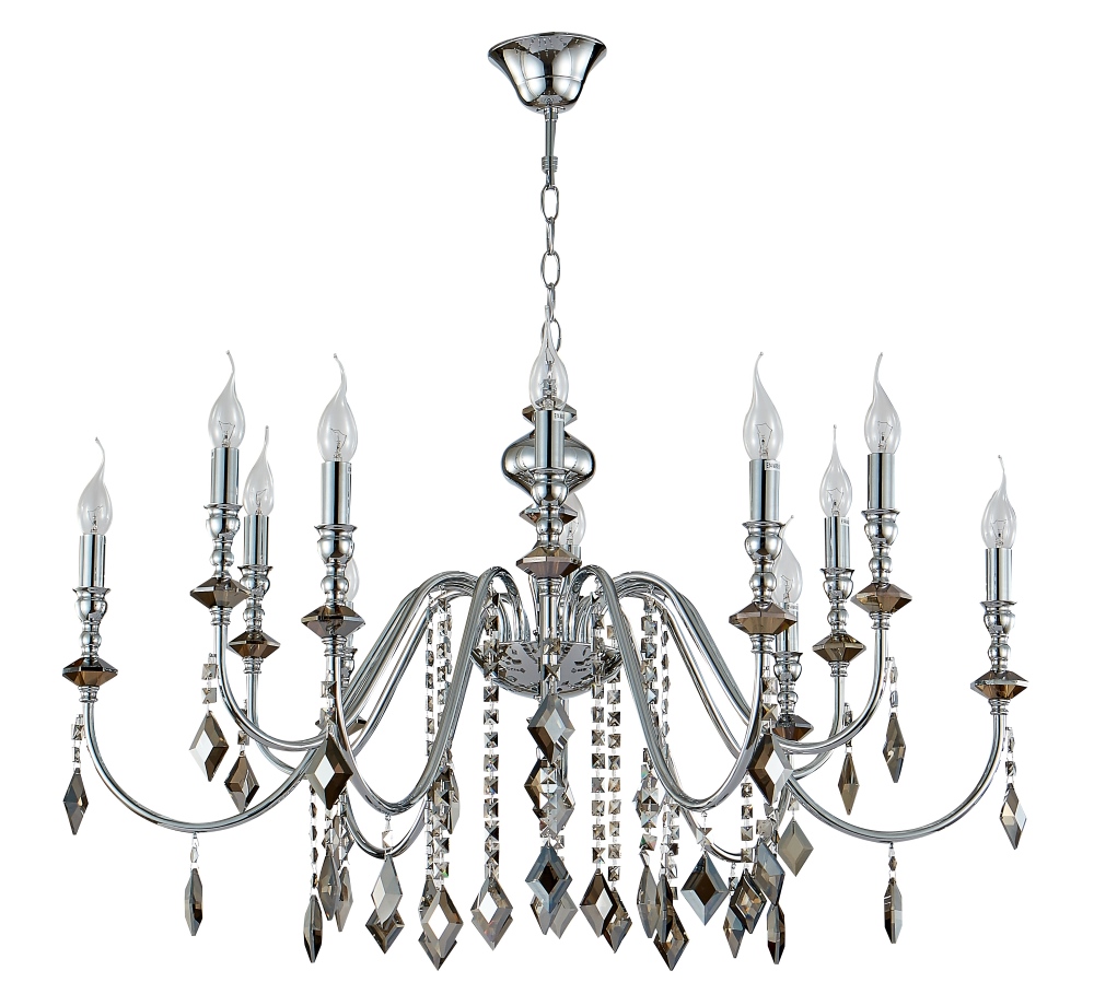 люстра crystal lux mercedes sp6+6 chrome/smoke crystal lux 0950/312, доставка по Казахстану 