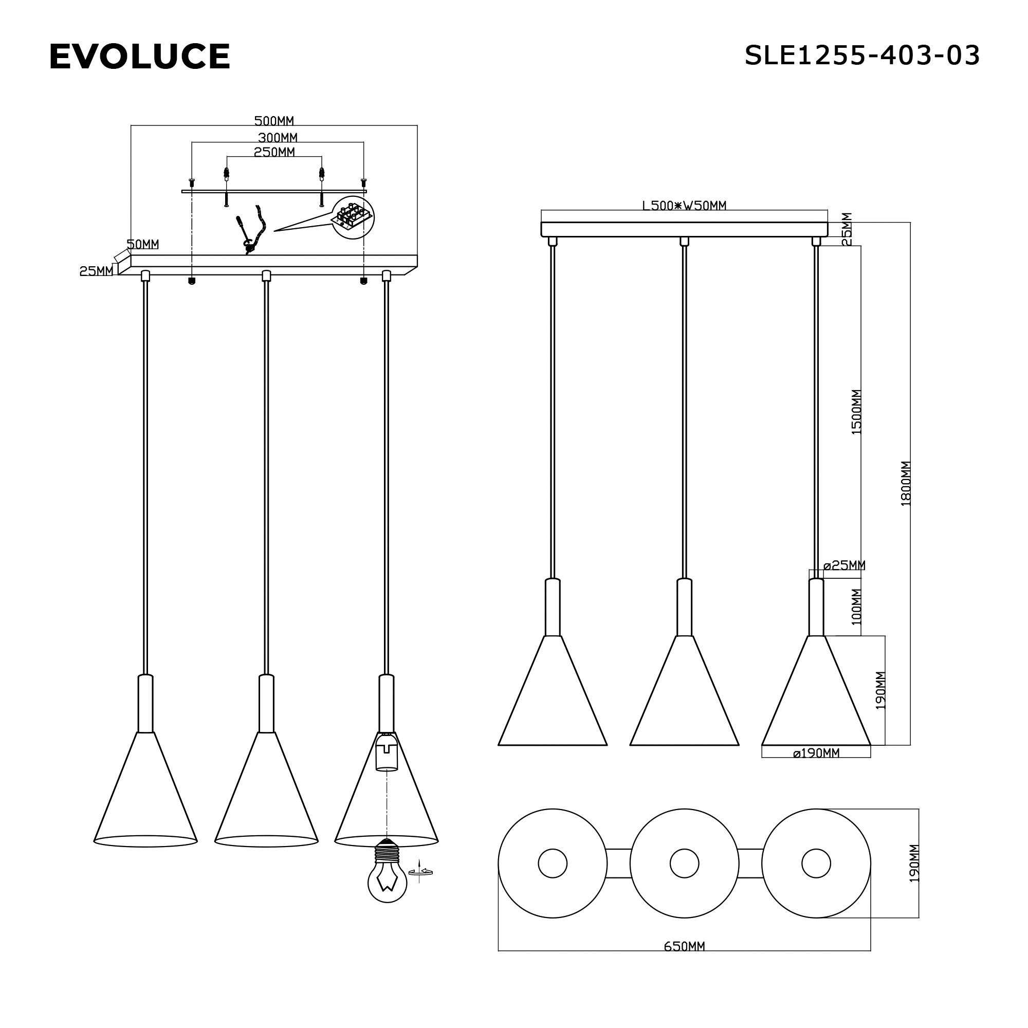 Картинка SLE1255-403-03 Светильник подвесной 