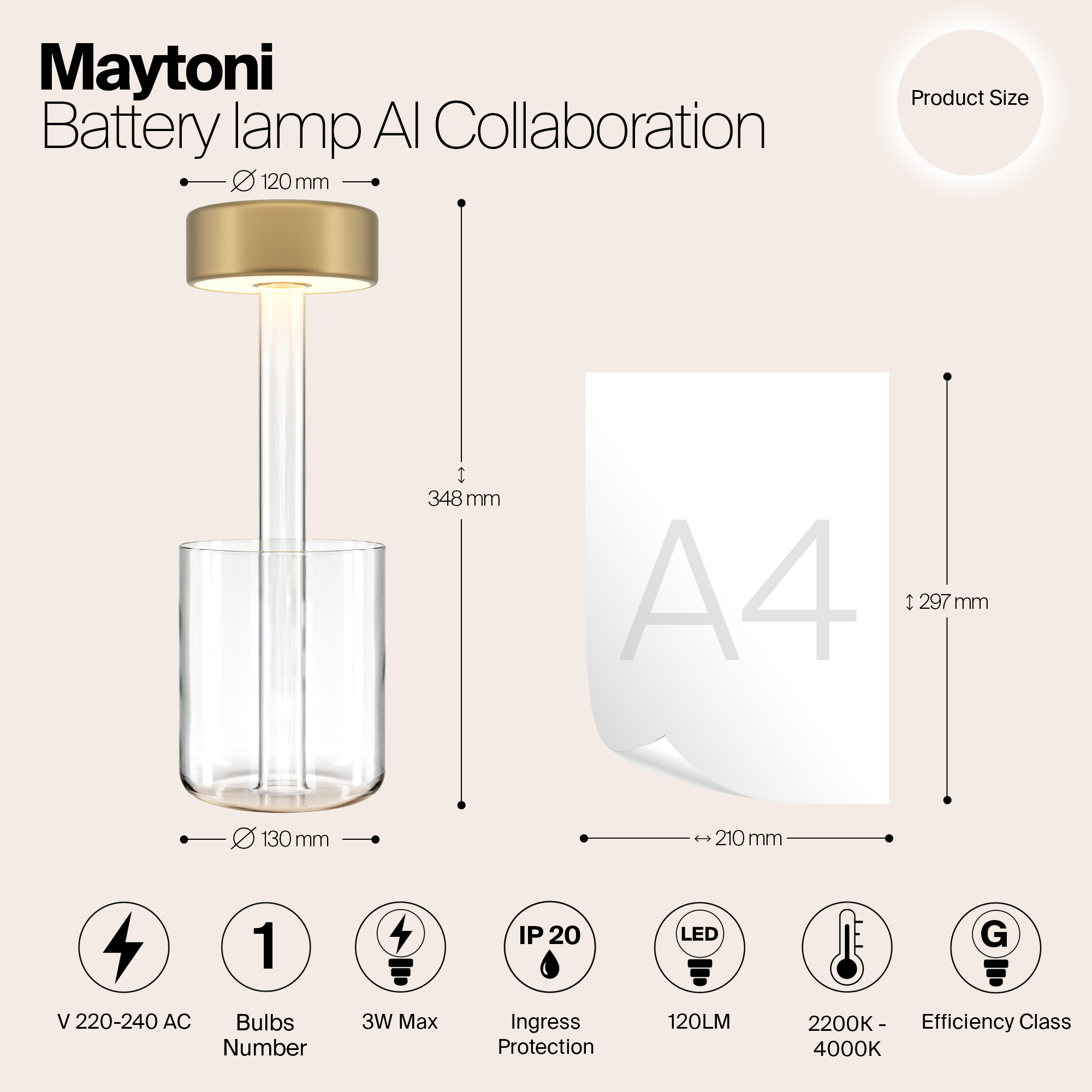 Картинка Аккумуляторный светильник Maytoni MOD229TL-L3G3K1
