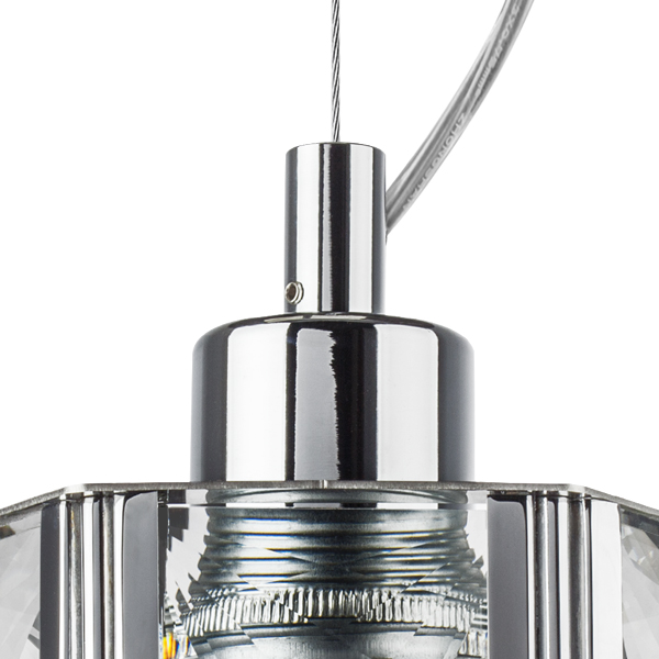 Картинка 722014 Люстра LIMPIO 1х40W E27 ХРОМ/ПРОЗРАЧНЫЙ