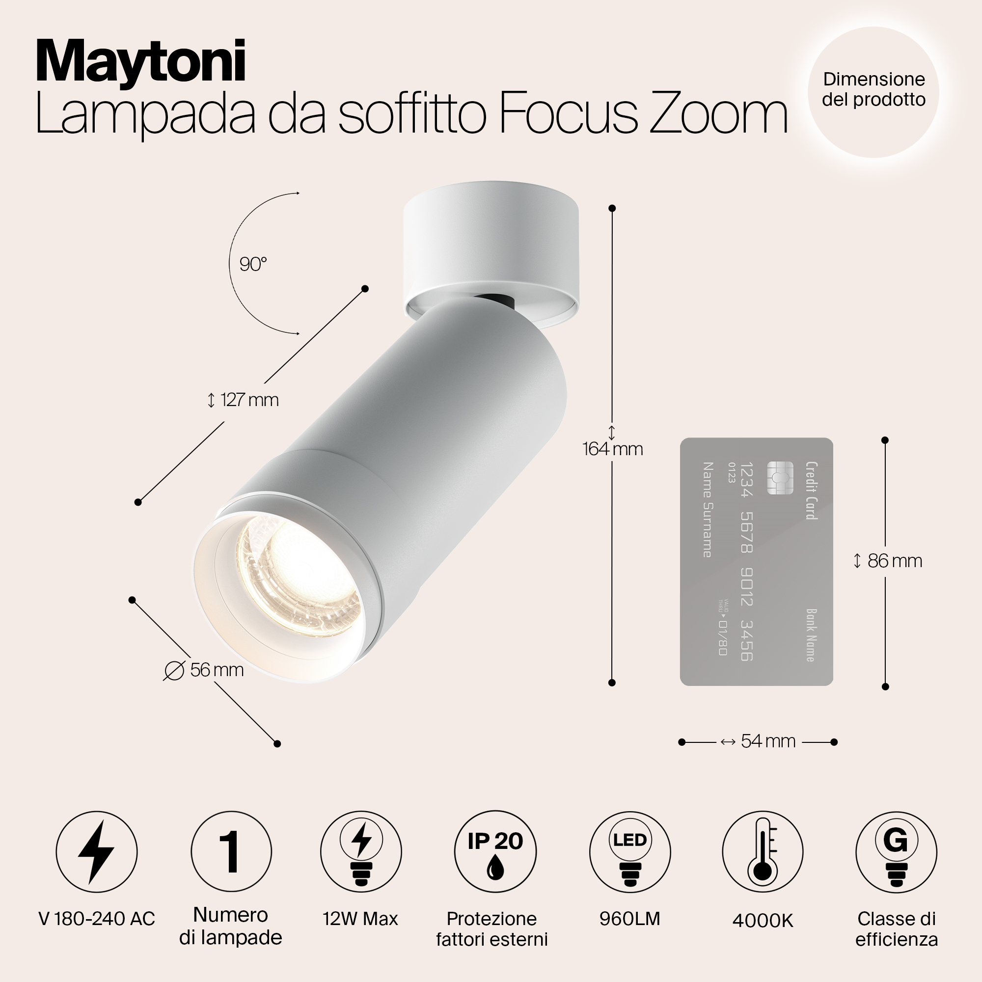 Картинка Потолочный светильник Technical C055CL-L12W4K-Z-W