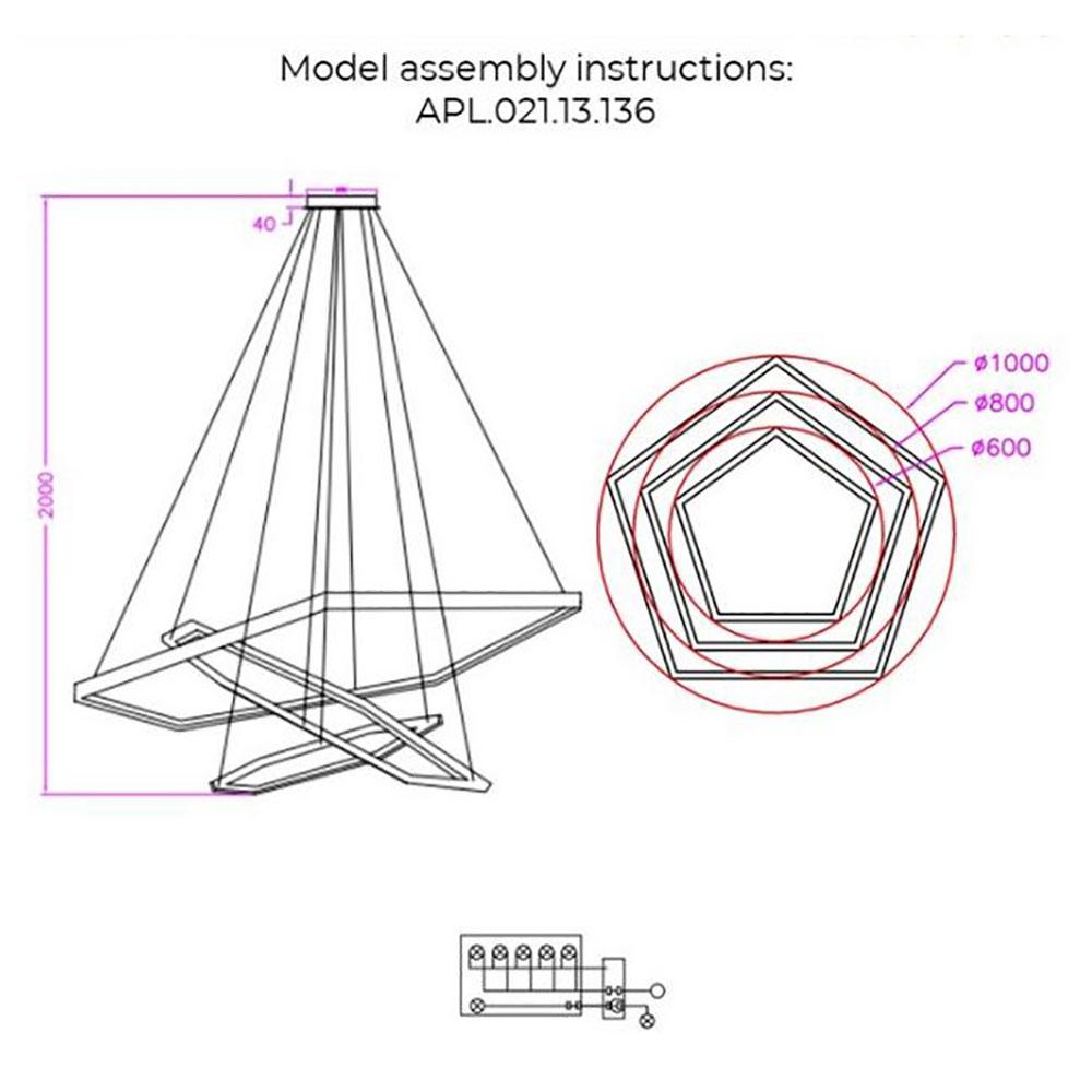 Картинка Подвесная светодиодная люстра Aployt Polunia APL.021.13.136