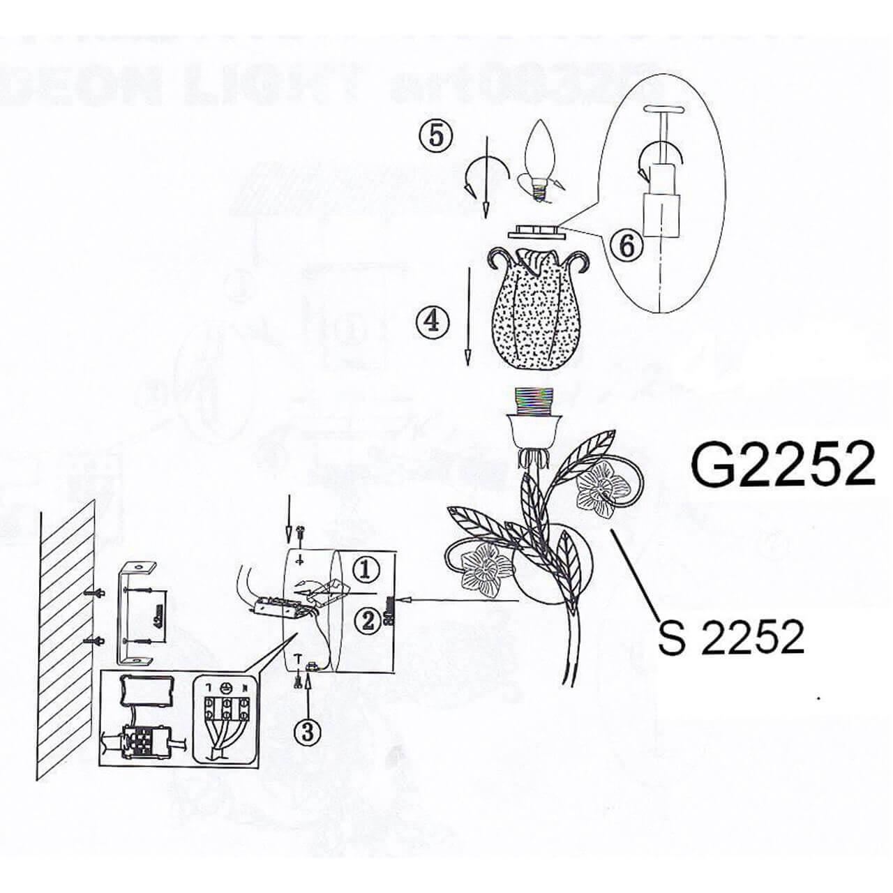 Картинка Бра Odeon Light Country Ameli 2252/1W