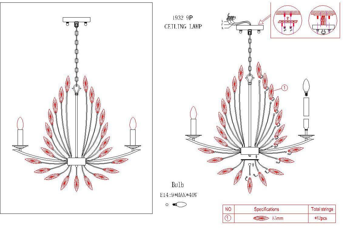 Картинка Подвесная люстра Favourite Feerie 1932-9P