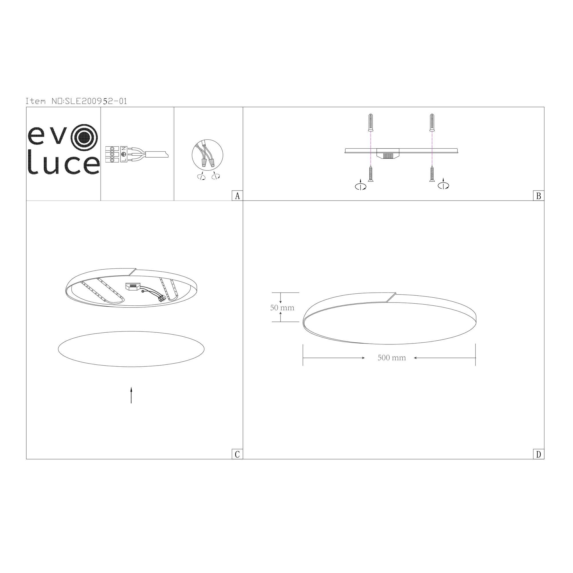Картинка Потолочный светодиодный светильник Evoluce Festa SLE200952-01