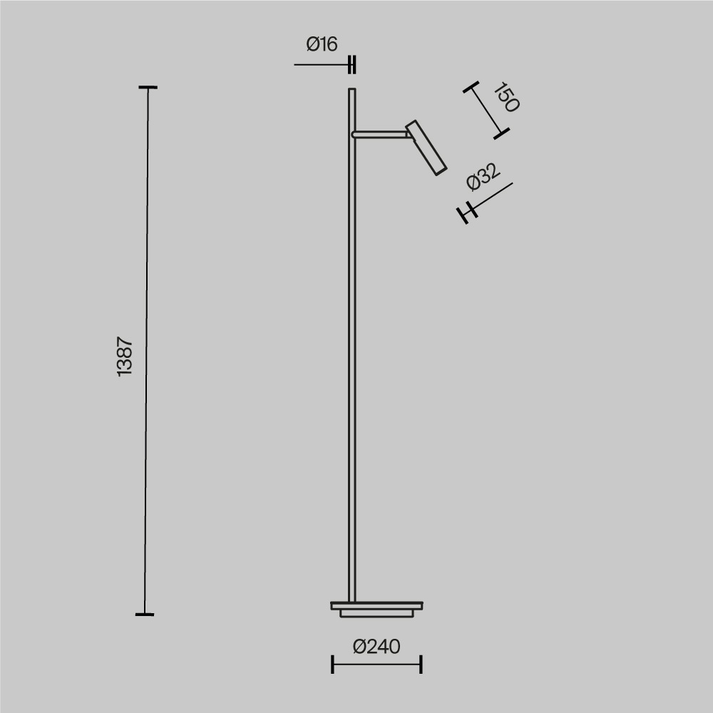 Картинка Торшер Maytoni Estudo Z010FL-L8B3K