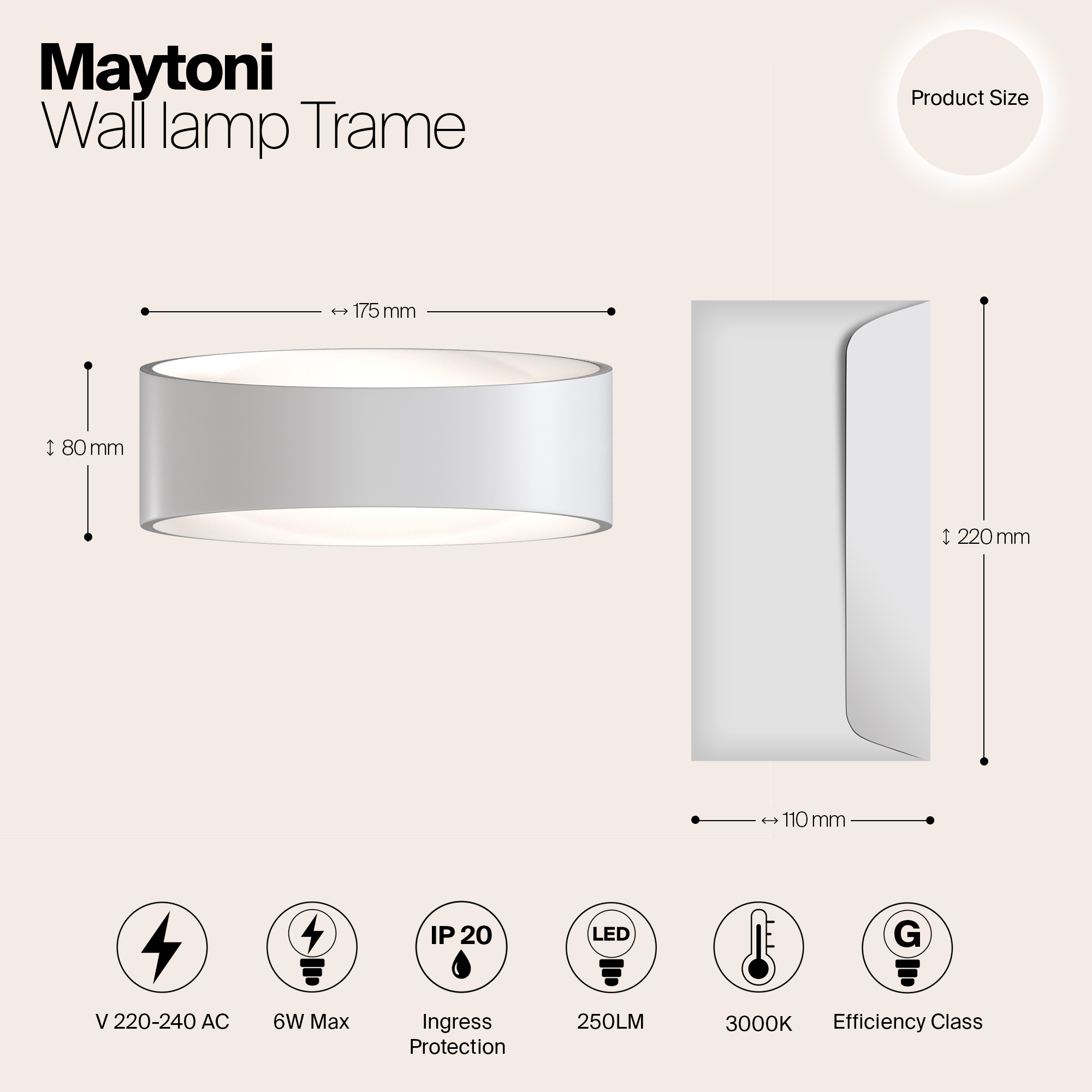 Картинка Настенный светодиодный светильник Maytoni Trame C806WL-L5W