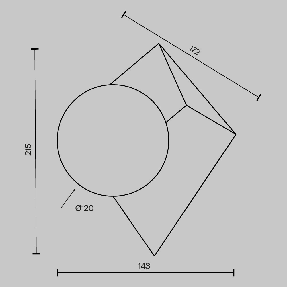 Картинка Настенный светильник (бра) Maytoni MOD445WL-01BS Cubeo