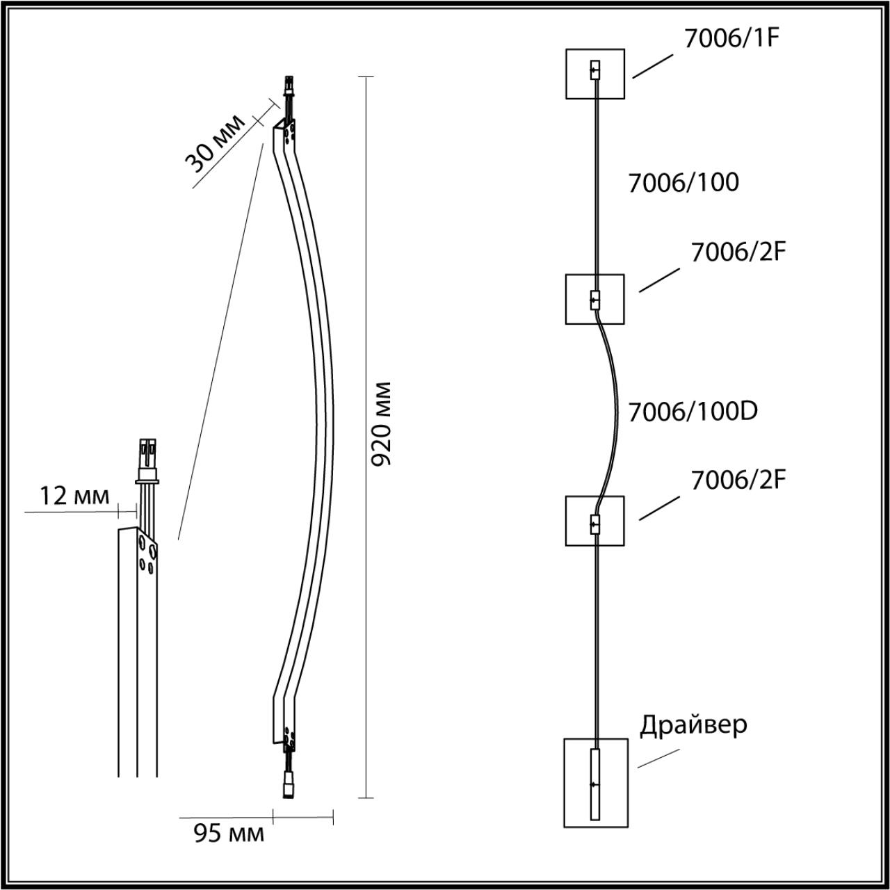 Картинка 7006/100D Odeon Light Дуговой элемент для инсталляции FINO