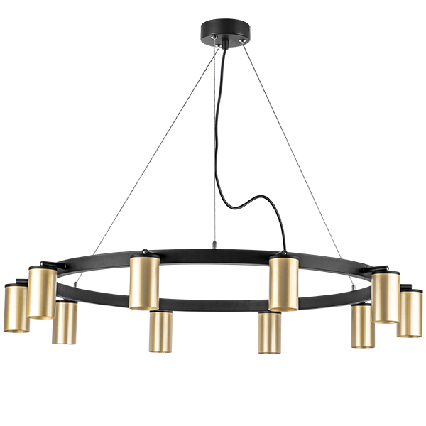 lr020400 подвесной светильник rullo 10х50w gu10 черный/золото (571020+214440-10), доставка по Казахстану 