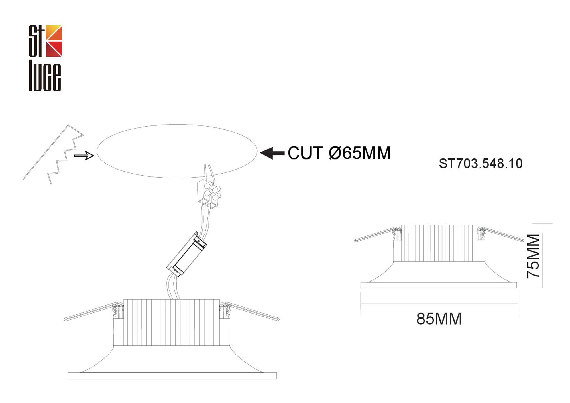 Картинка Встраиваемый светодиодный светильник ST Luce ST703.548.10