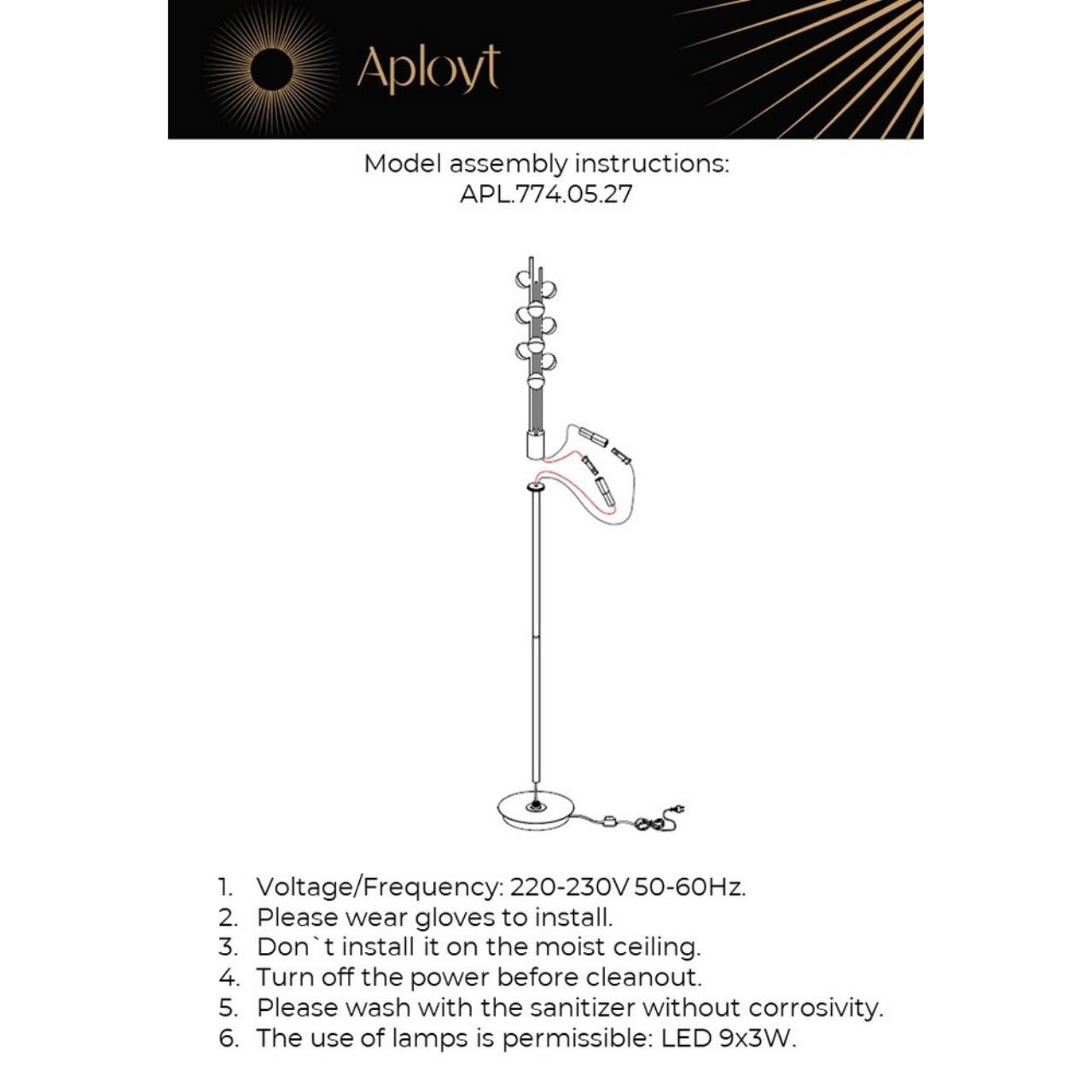 Картинка APL.774.05.27 Торшер Aployt Delfin