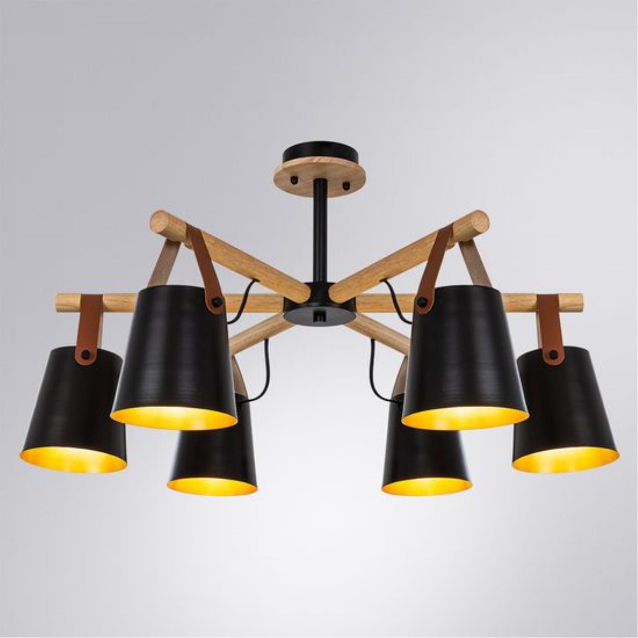 Картинка Светильник потолочный Arte Lamp THOMAS A7032PL-6BK