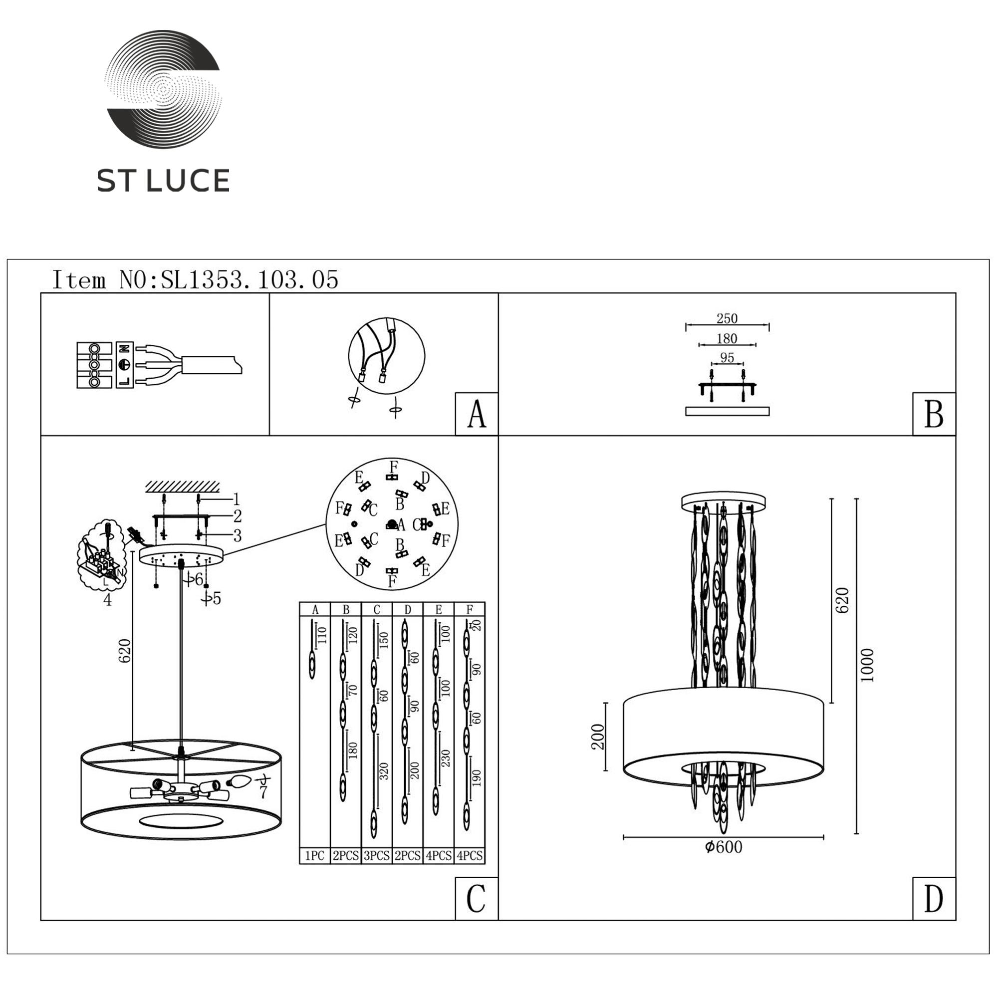 Картинка Подвесной светильник ST Luce Nettuno SL1353.103.05