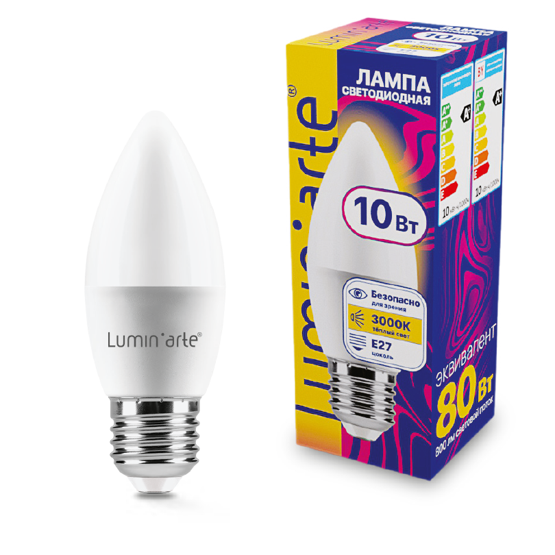 Картинка Светодиодная лампа Wolta LSTD-C37-10W3KE27