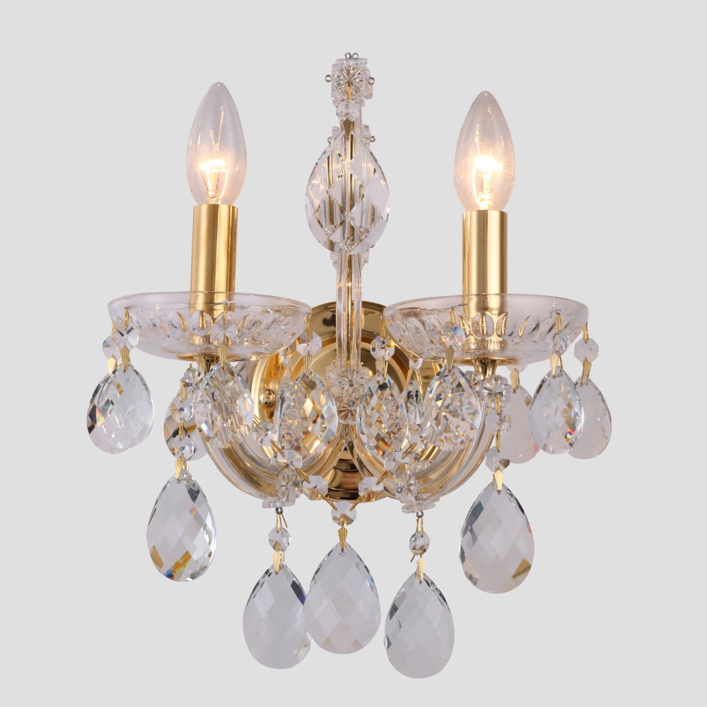 Картинка Бра Crystal Lux ISABEL AP2 GOLD/TRANSPARENT Crystal Lux 2080/402