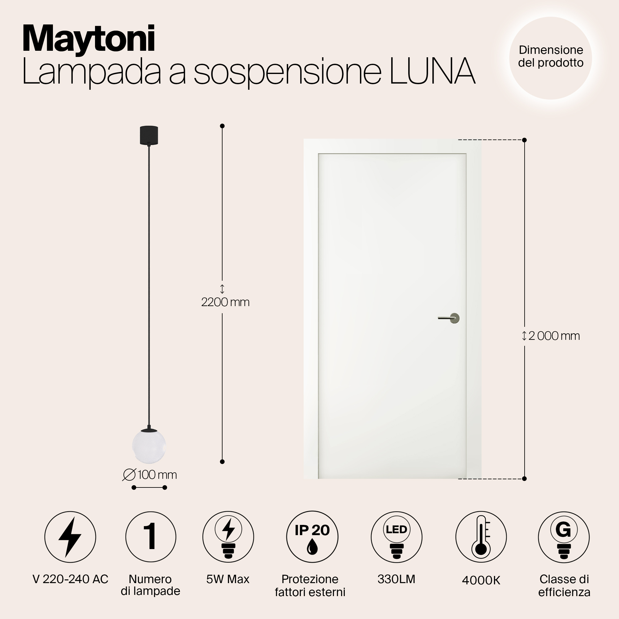 Картинка Подвесной светильник Technical P039PL-5W4K-10-B