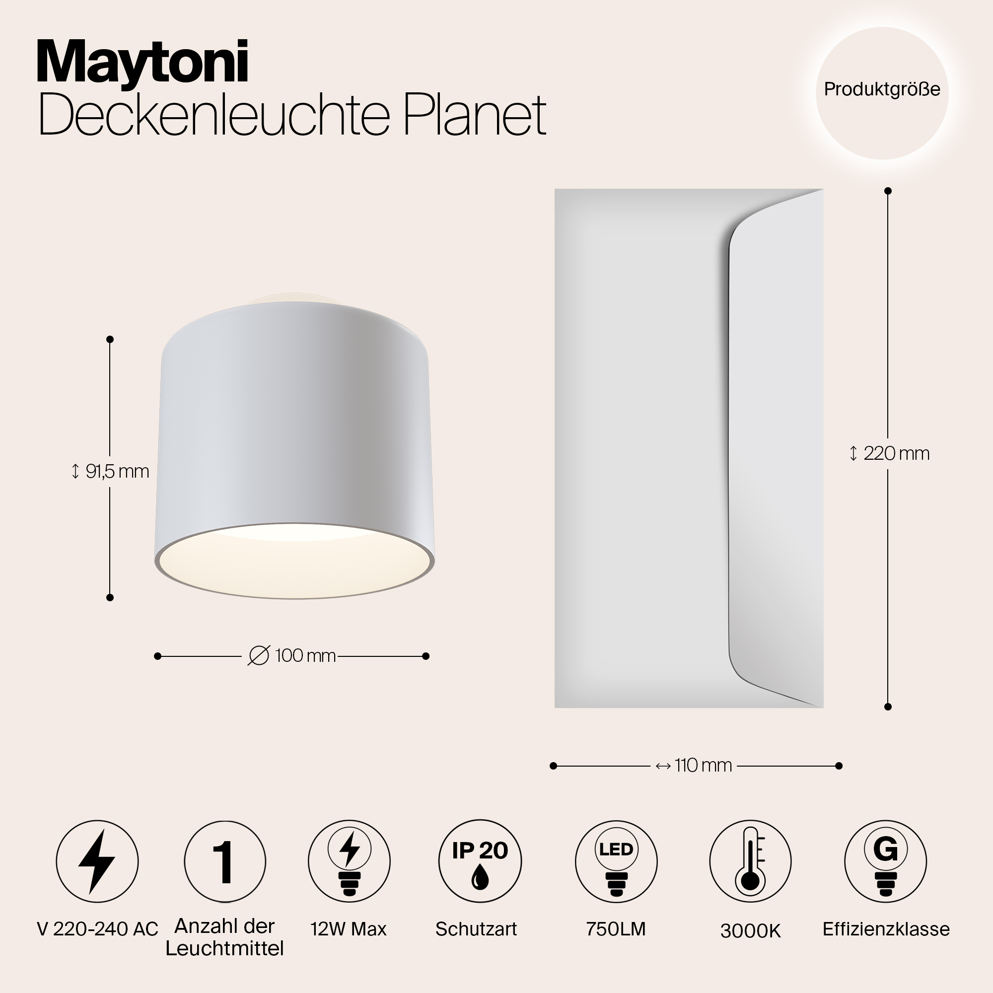 Картинка Потолочный светодиодный светильник Maytoni Planet C009CW-L12W