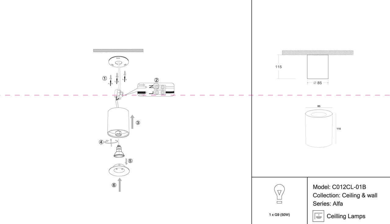Картинка Потолочный светильник Maytoni Alfa C012CL-01B