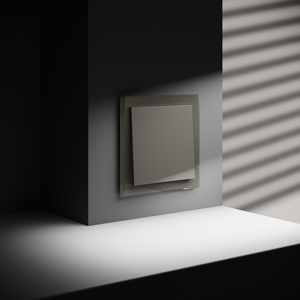 Картинка Перекрестный переключатель встраиваемый VOLTUM S70 одноклавишный 10А, (шелк) VLS010504