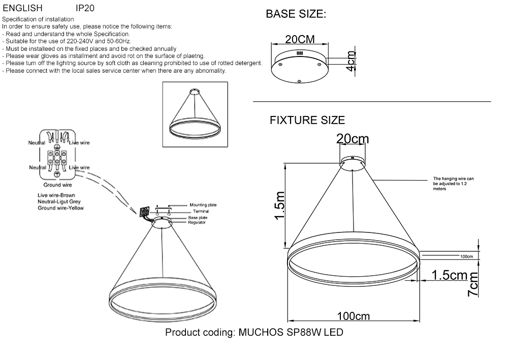 Картинка Светильник Crystal Lux MUCHOS 0980/301N