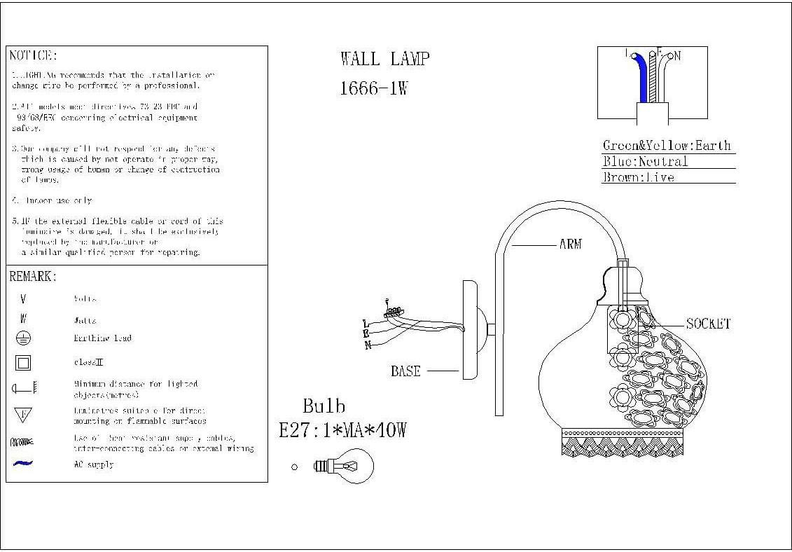 Картинка Бра Favourite Latifa 1666-1W