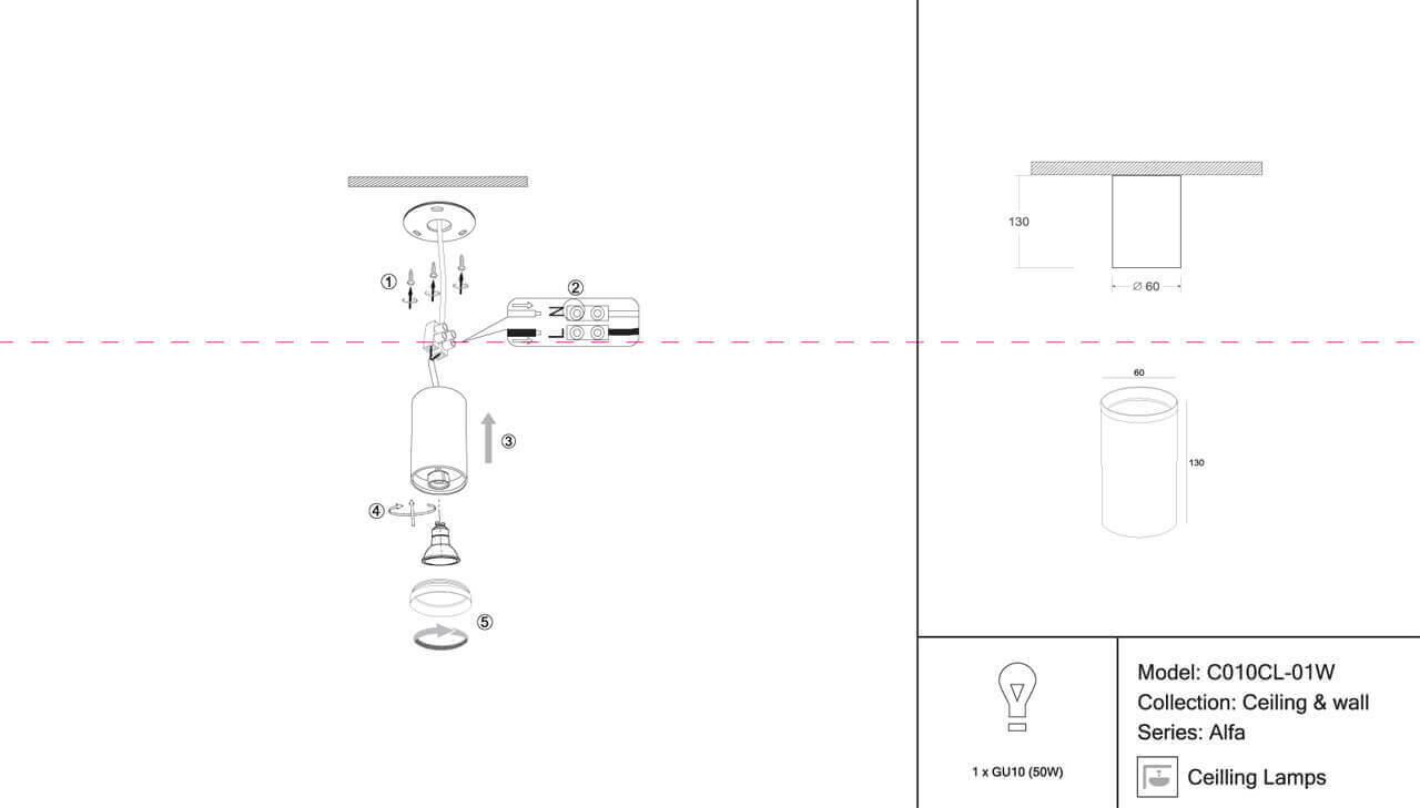 Картинка Потолочный светильник Maytoni Alfa C010CL-01W