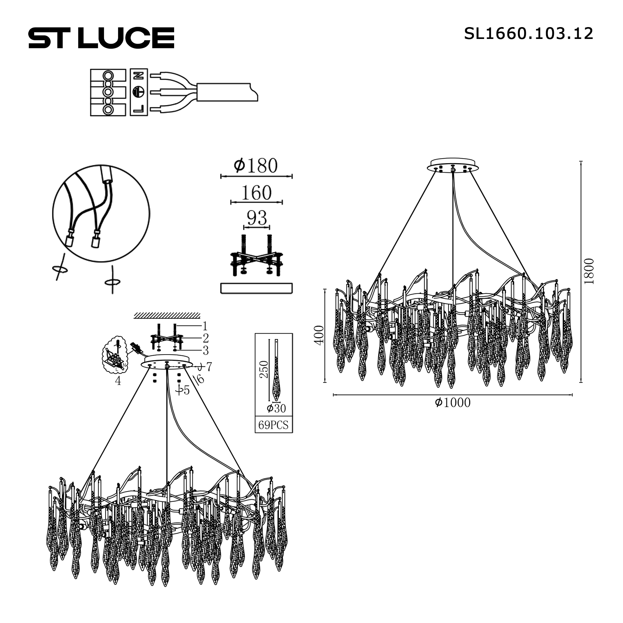Картинка SL1660.103.12 Светильник подвесной ST-Luce 