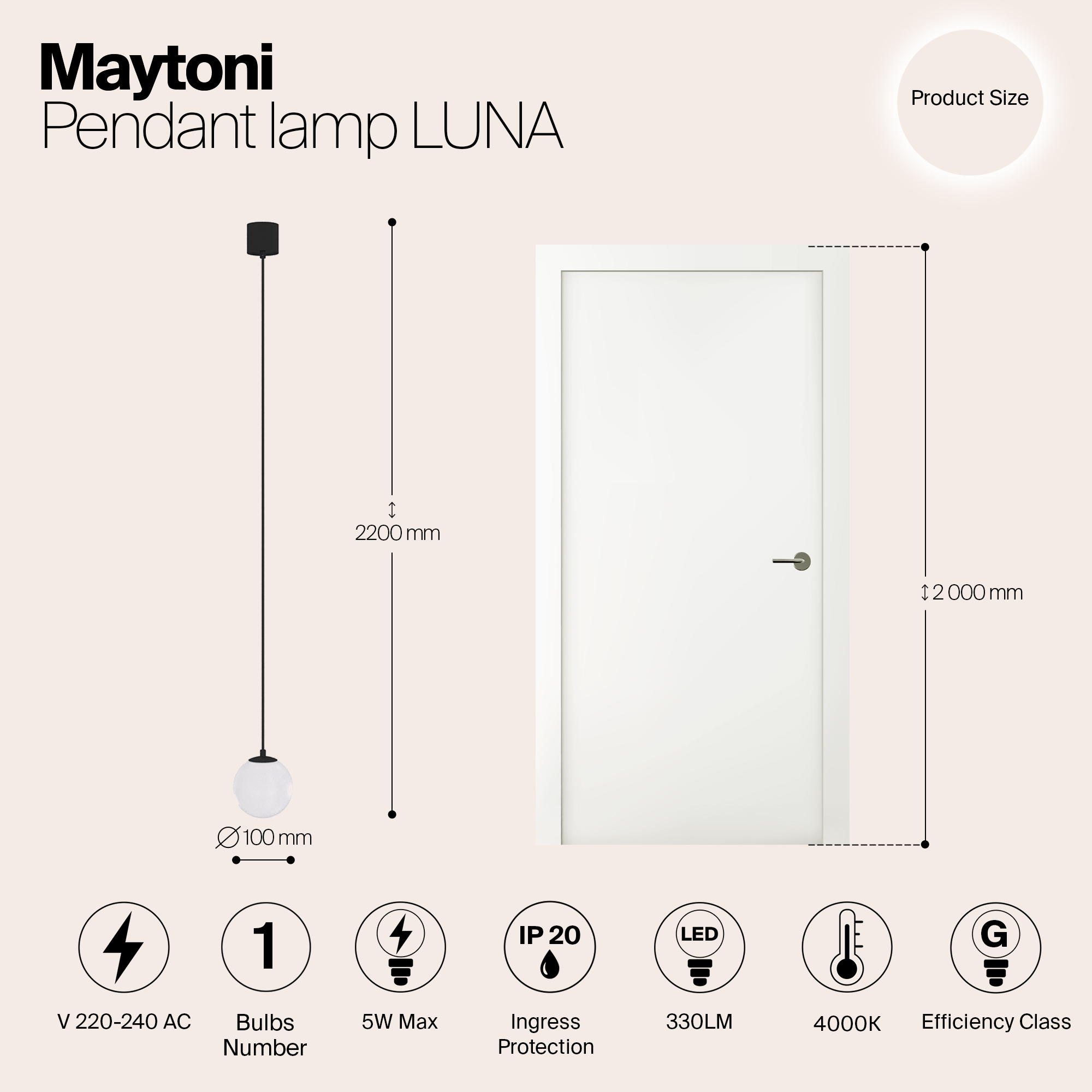 Картинка Подвесной светильник Technical P039PL-5W4K-10-B